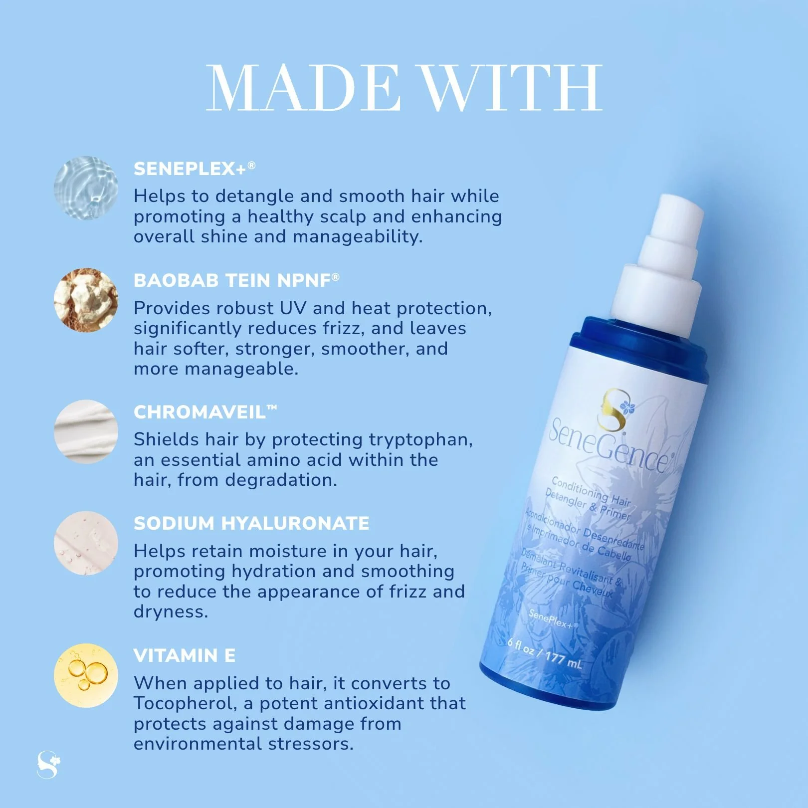 Lightweight Conditioning Hair Detangler & Primer for Tangle-Free